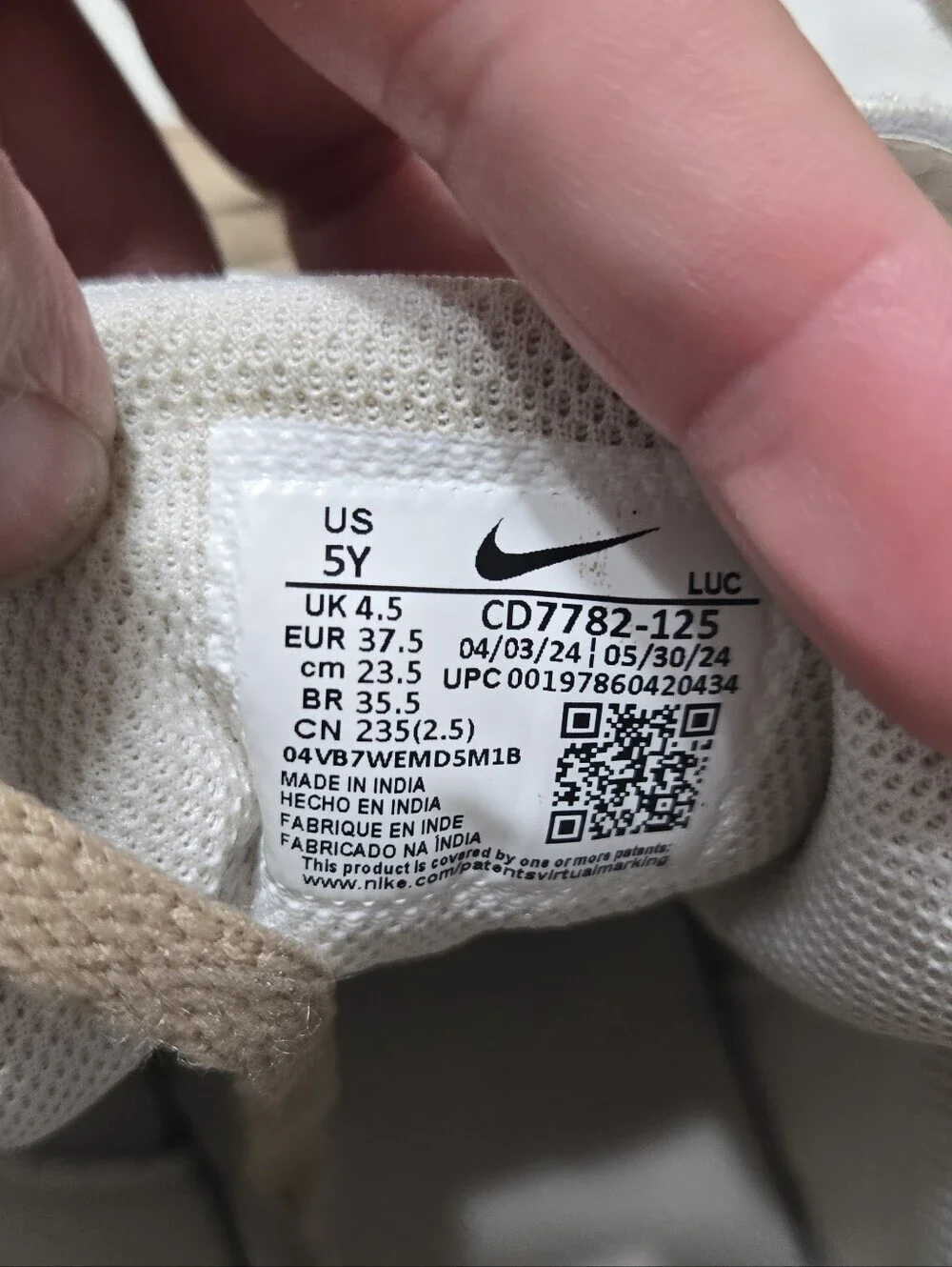 Nike Court Borough Mid 2 GS Pale Ivory Kids Youth Casual Shoes CD7782-125 Sz 5